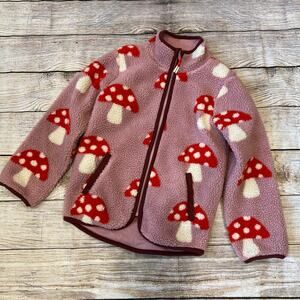 Mini Boden Toadstool Mushroom Fleece Jacket (7-8Y)